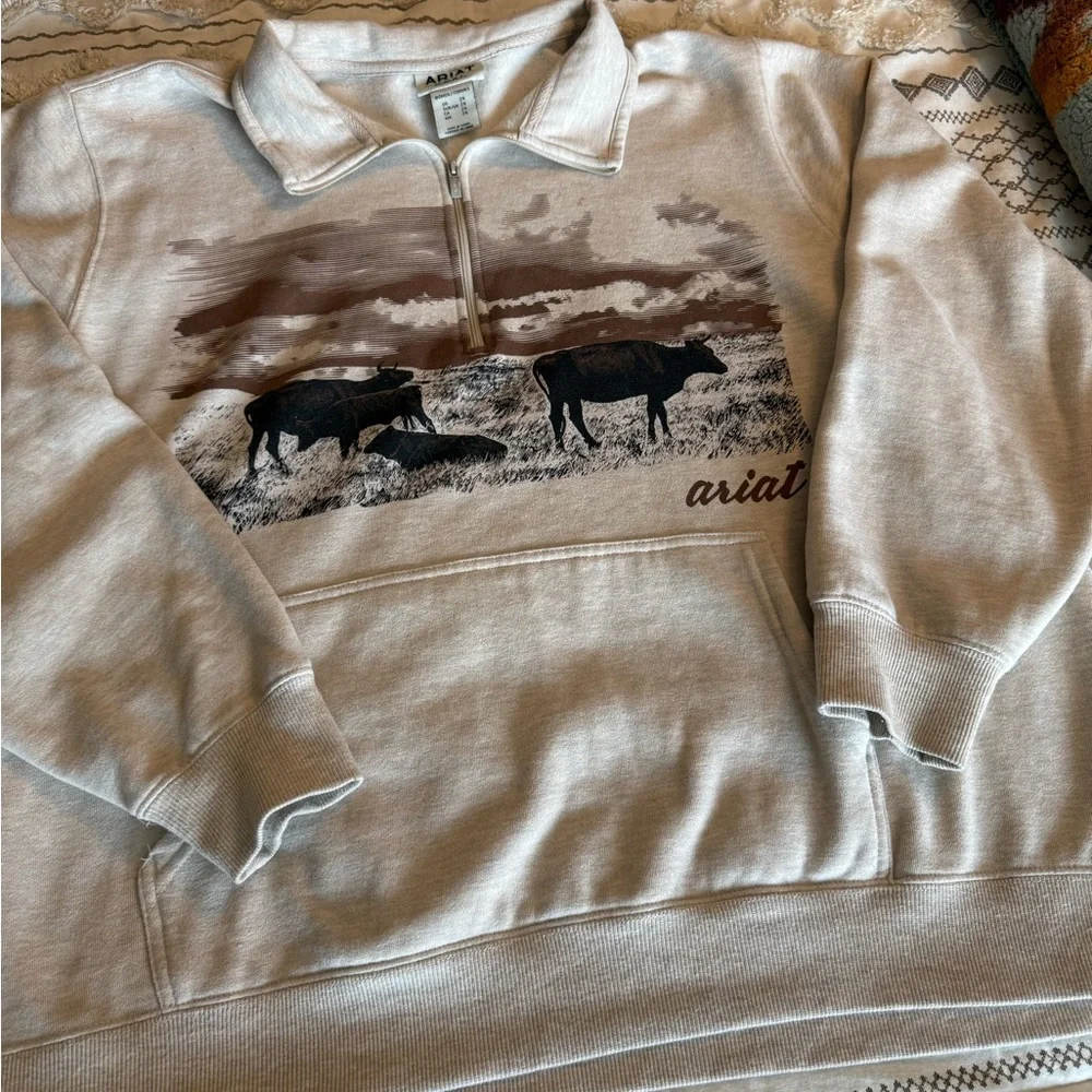 Ariat Western Quarter-Zip Pullover - Picture 3 of 5